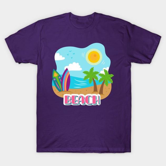 Surf Beach T-Shirt by AMorenilla